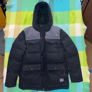 Men's Levi's Quilted Four Pocket Parka Hoody Jacket
